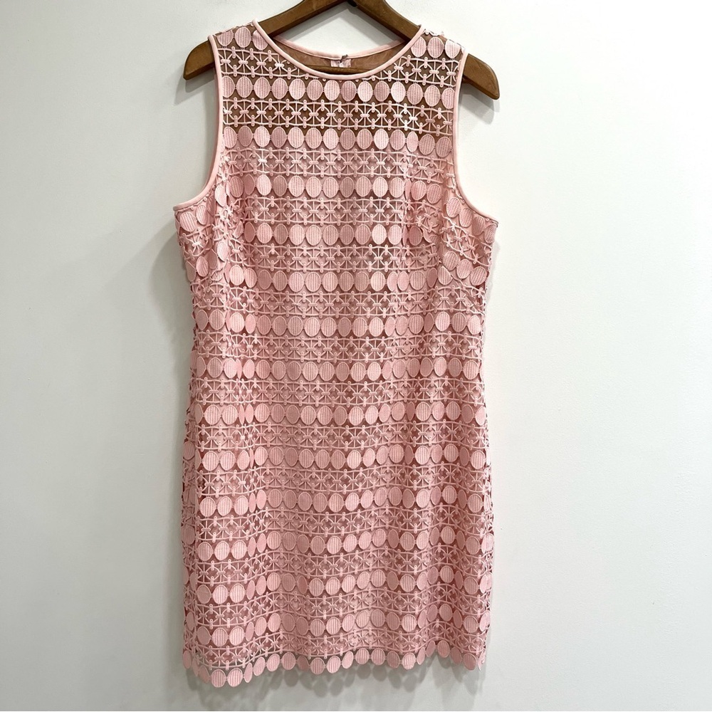 Lauren Ralph Lauren Sleeveless Sheath Dress In English Rose Rose Crochet Lace 18